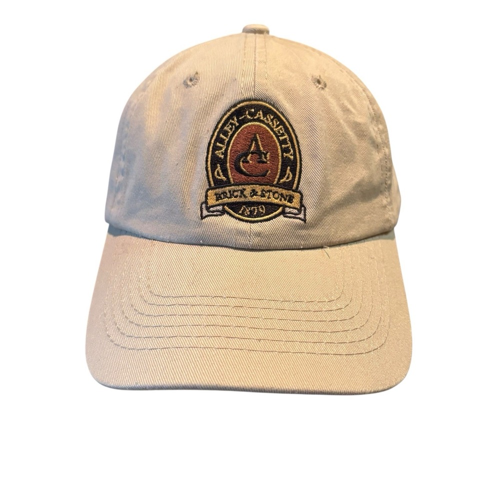 Allen-Cassity Brick & Stone Embroidered Logo Hat Beige Adjustable Baseball‎ Cap